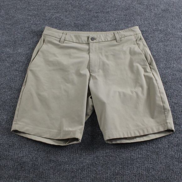 Lululemon Shorts Men 33 Commission Classic Fit Warpstreme Tan Chino Golf Preppy - Picture 1 of 8